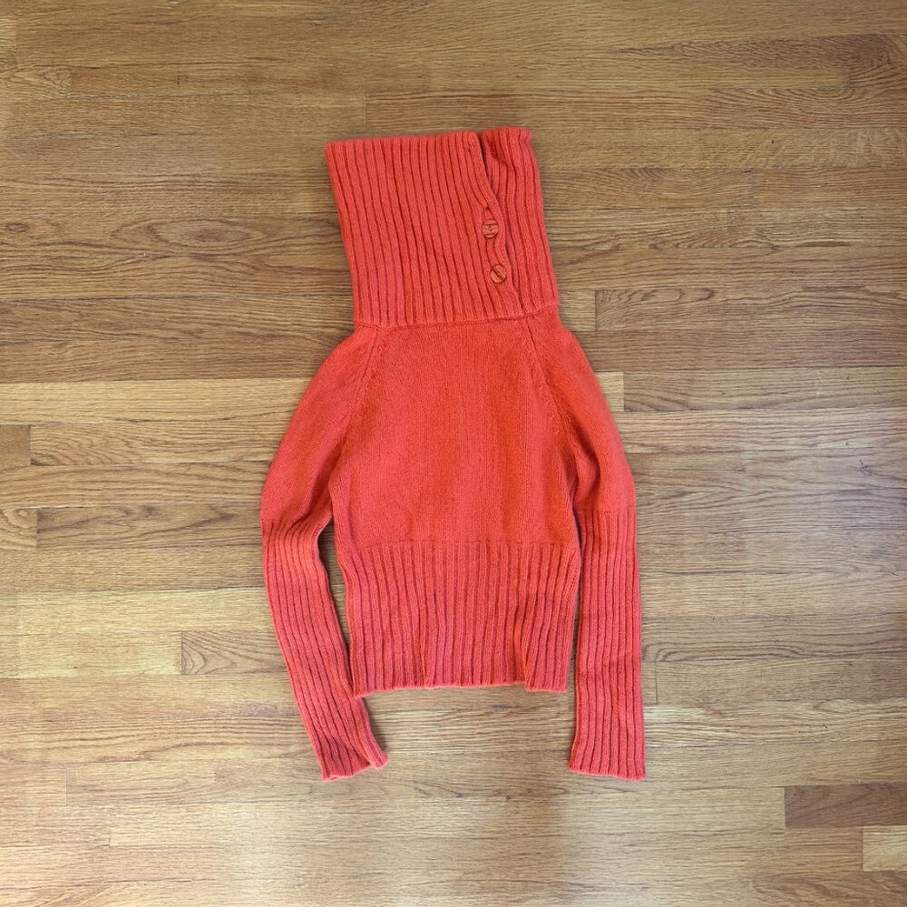 Thick Orange Benetton Turtleneck Sweater
